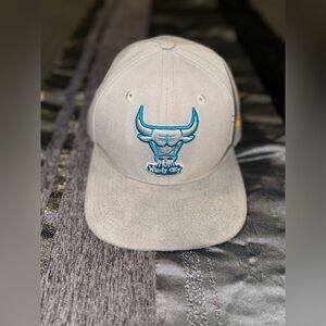 Gray Cap with Blue Bull Logo